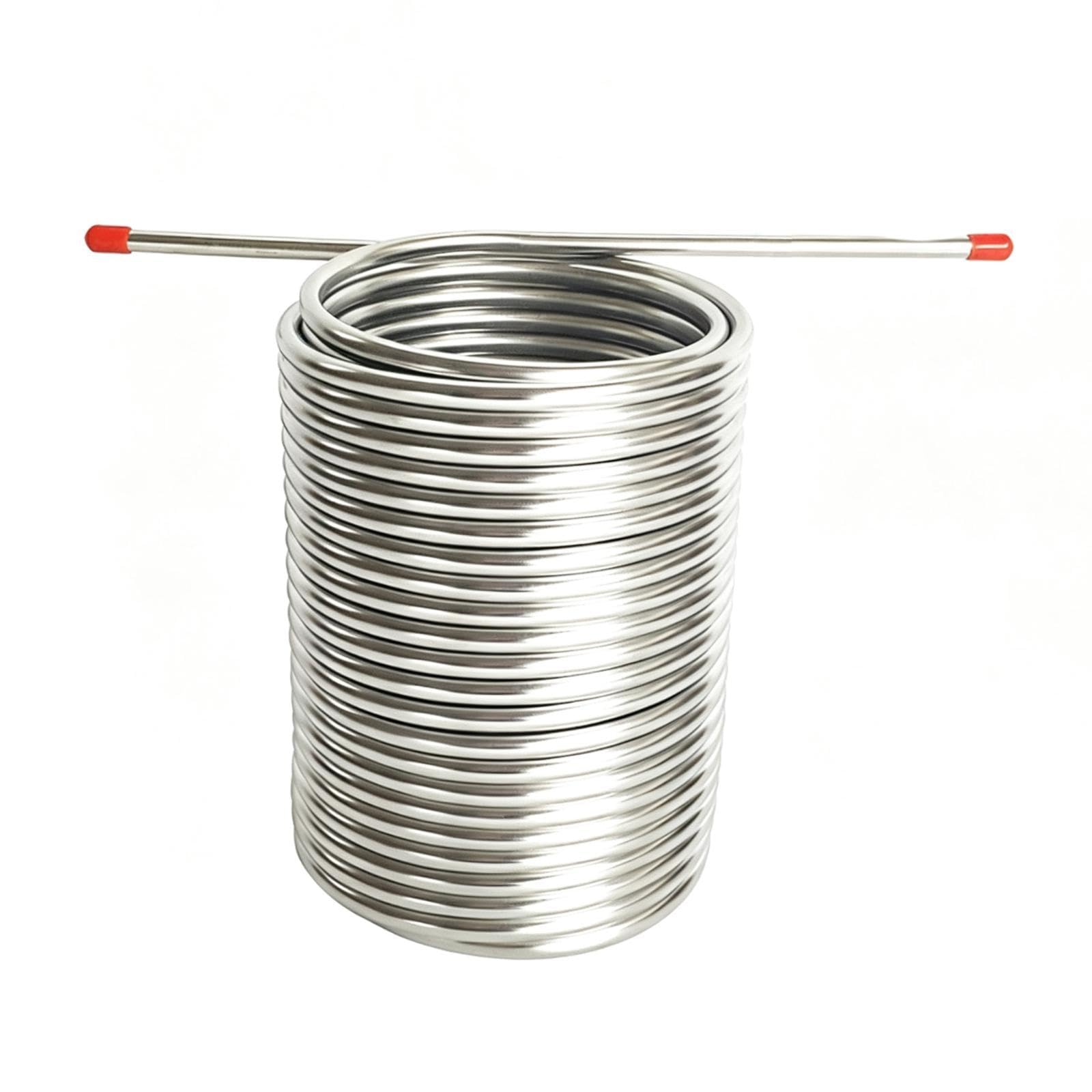 de Mosto de Serpentín Tubo en Espiral de Acero Inoxidable 304 Doble Bobina de 0.8cm para Enfriamiento y Limpieza Sencilla, Sin Conector, Individual