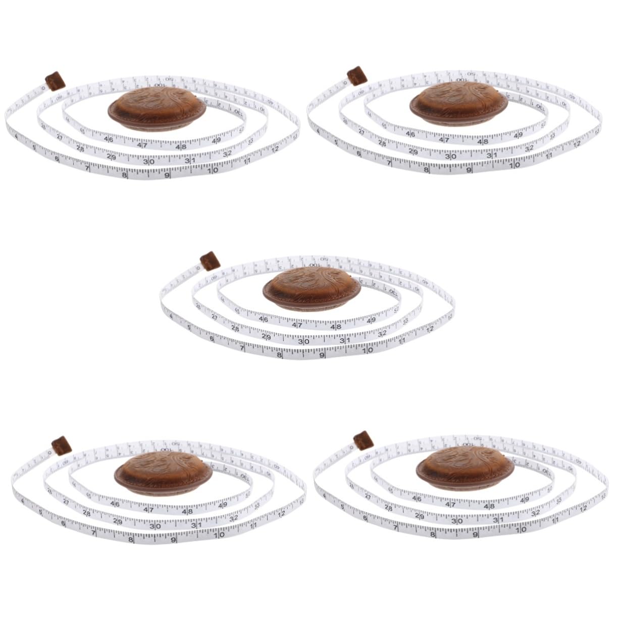 5piezas Cinta Métrica Vintage Flexible Para Medir Cuerpo y Ropa Herramienta De Costura Práctica y Portátil Para Uso Doméstico y Manualidades