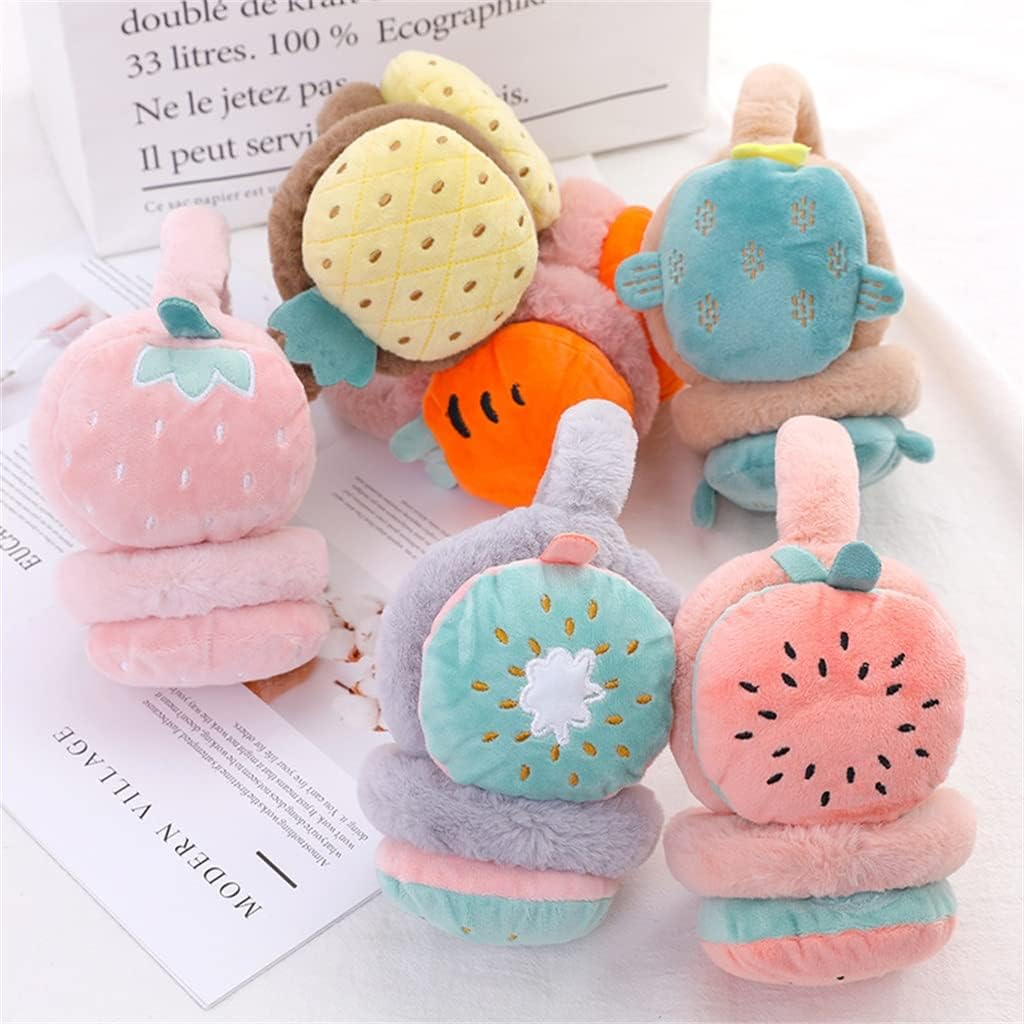 Carrot Women's Adjustable Fruit Earmuffs Winter Warm Folding Ear Warmers Cartoon Male Bags Muffs