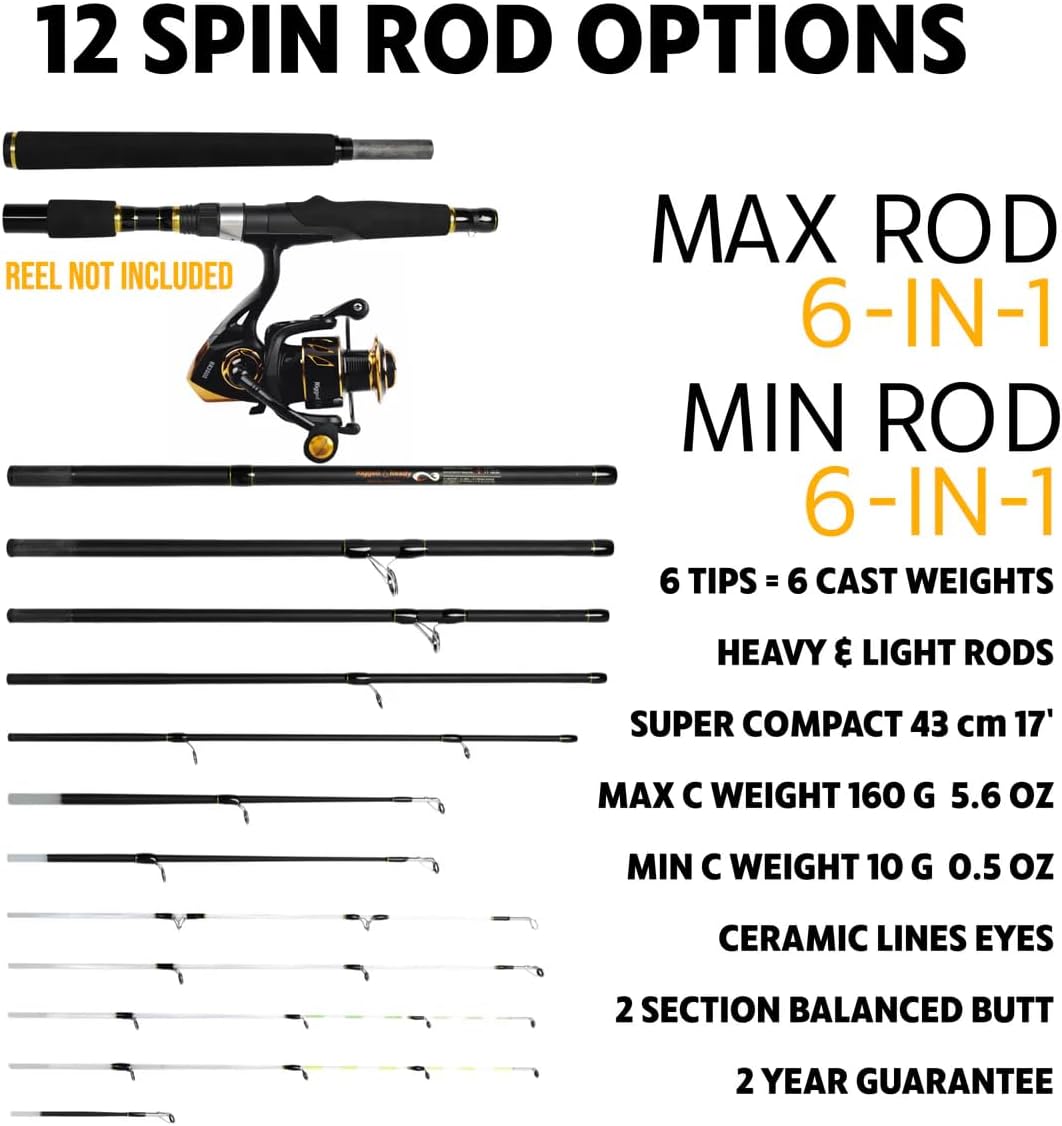 Rigged & Ready X Series™ Travel Fishing Rods. 6 Super Compact Combos and Rods, Multi-Functional, Spinning Poles. 5 to 25 Techniques from one Rod. Spin, Bass, Carp, Fly. Fresh & Saltwater Angling.