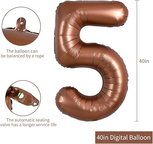 Miniatura 41 de TONIFUL Globos arcoíris de 40 pulgadas con números grandes del 0 al 9, globos digitales número 4 para helio, globos de aluminio Mylar con números