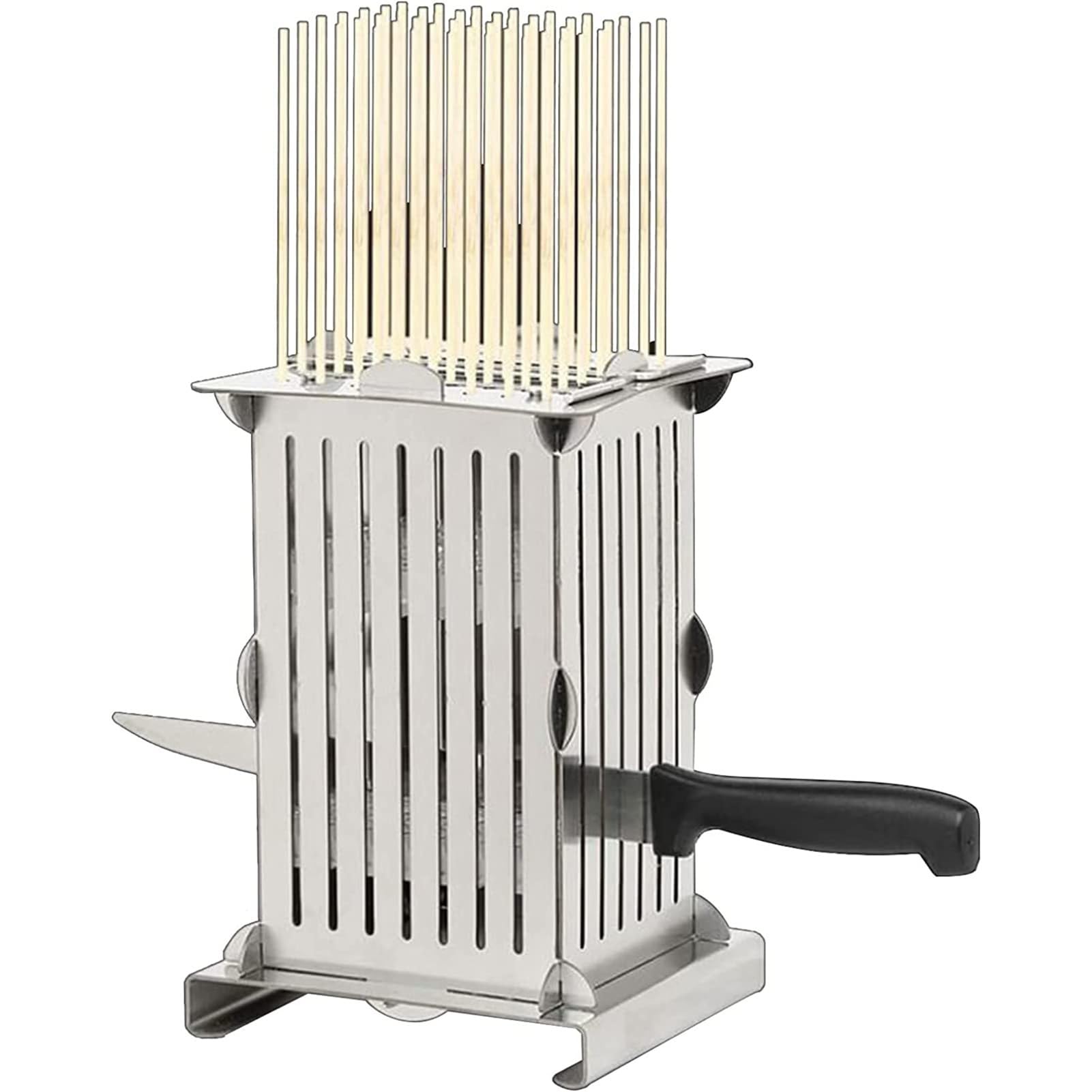 Machine à brochette kebab en inox 49 trous avec couteaux pour barbecue