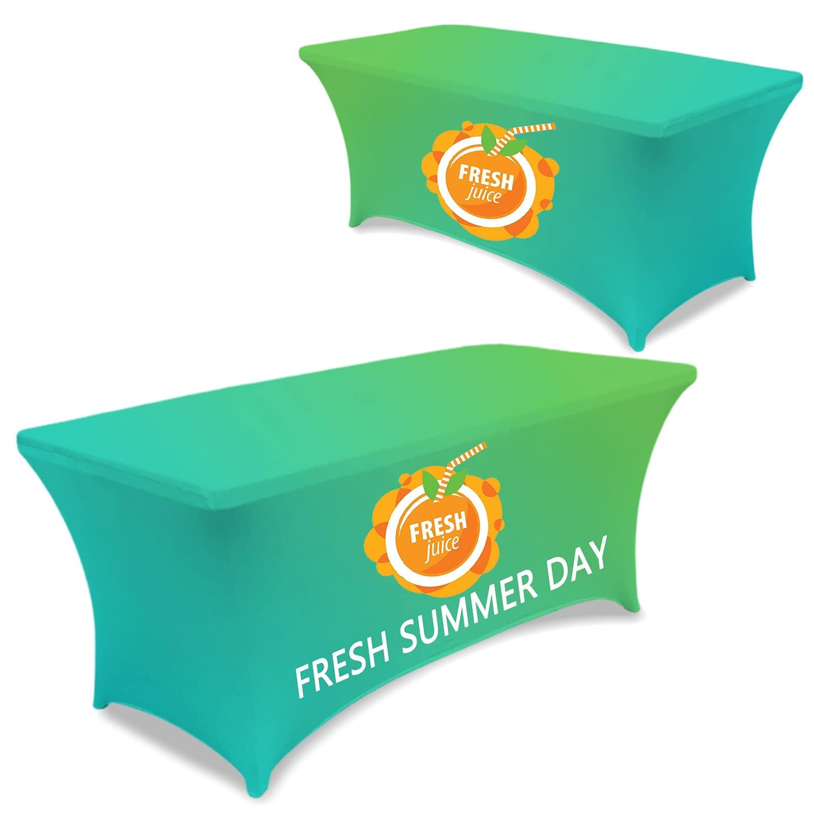 Custom Table Cloth Cover 6ft with Business Logo or Your Text Stretch Personalized Tablecloth Spandex Customize with Logo for Birthday Wedding Anniversary Tradeshow Events