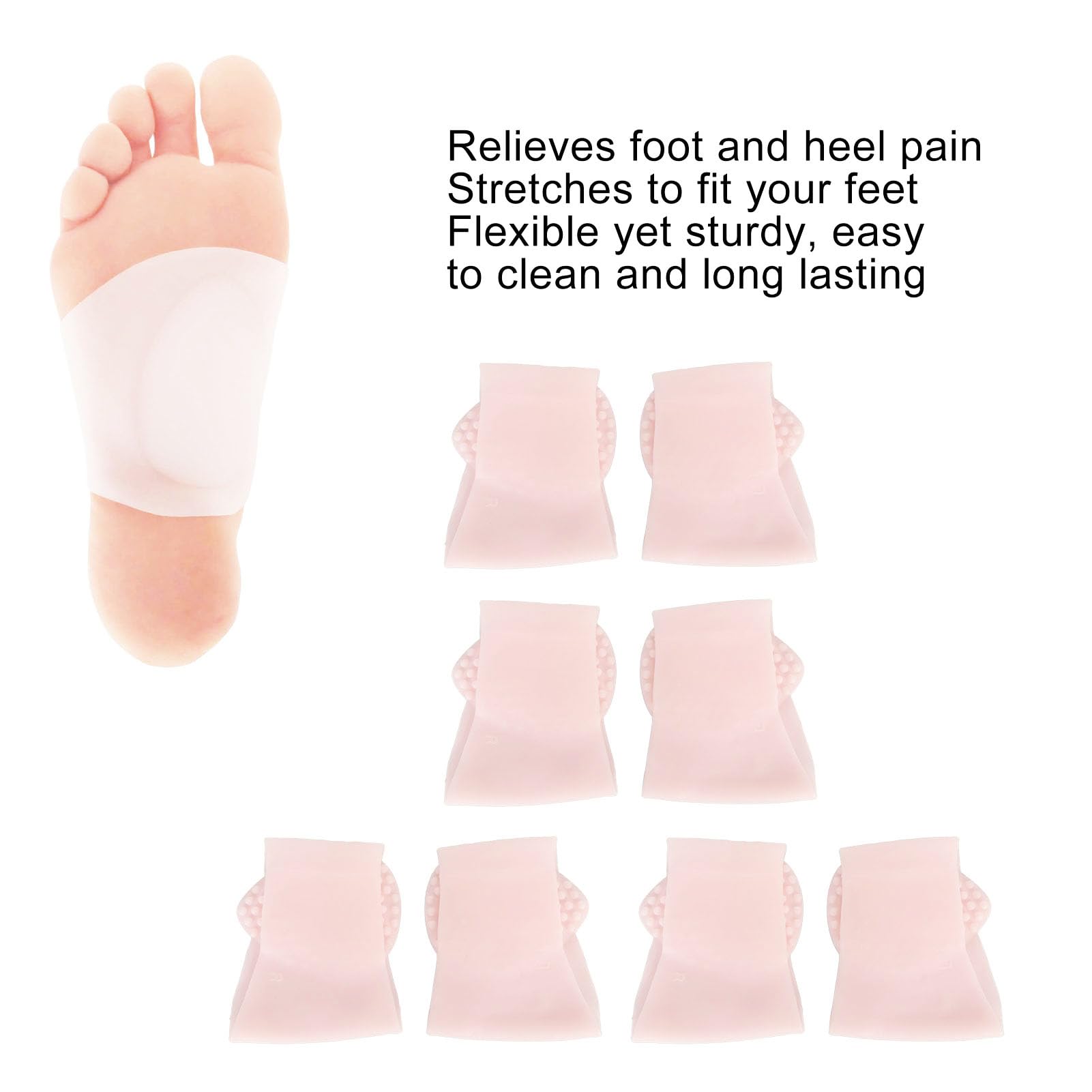 3 Pair Arch Support Shoe Insert Gel Set Soft Gel Sleeves for Plantar Fasciitis Support Flat Foot Support