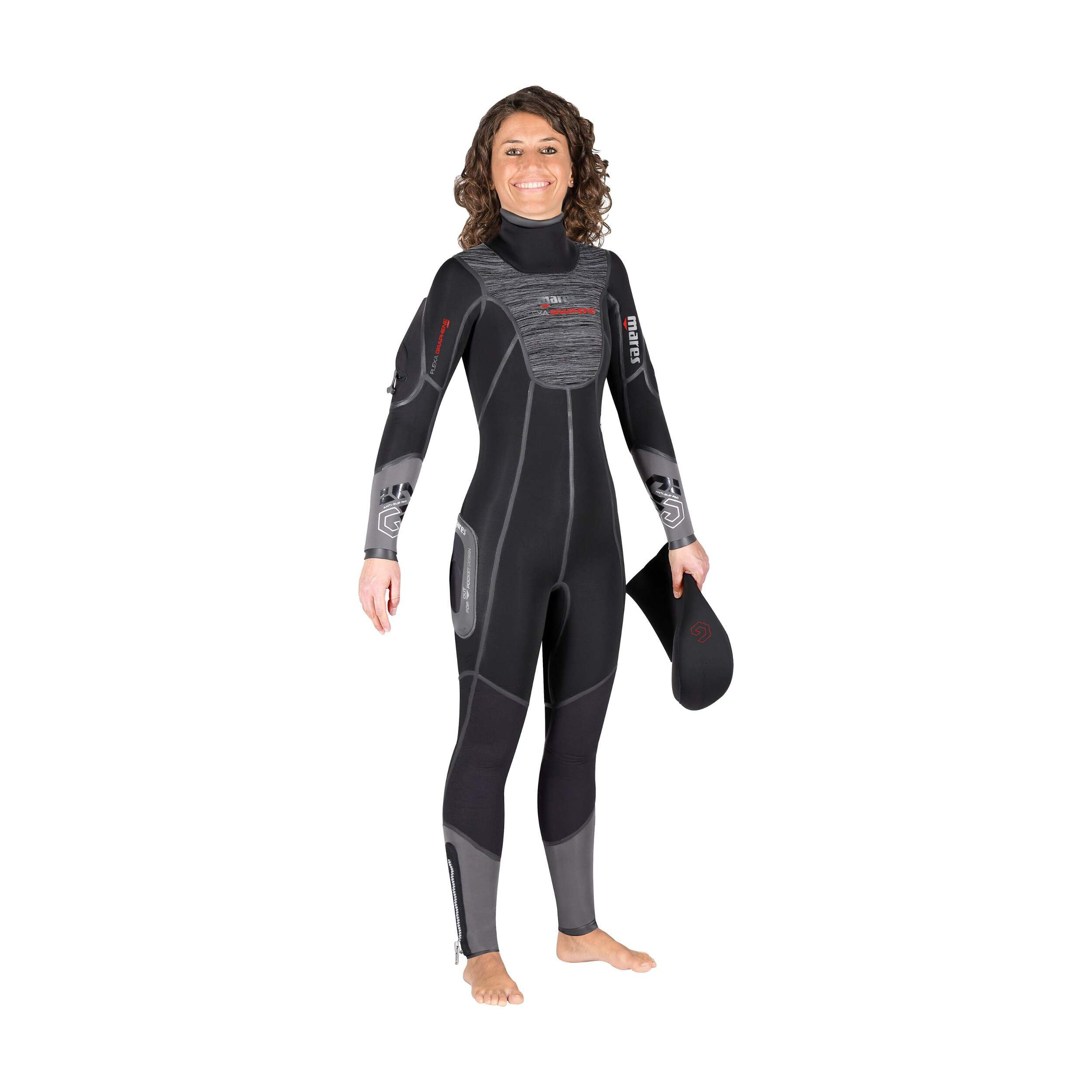 Mares FLEXA GRAPHENE She Kadın Dives Islak Elbise Siyah XL