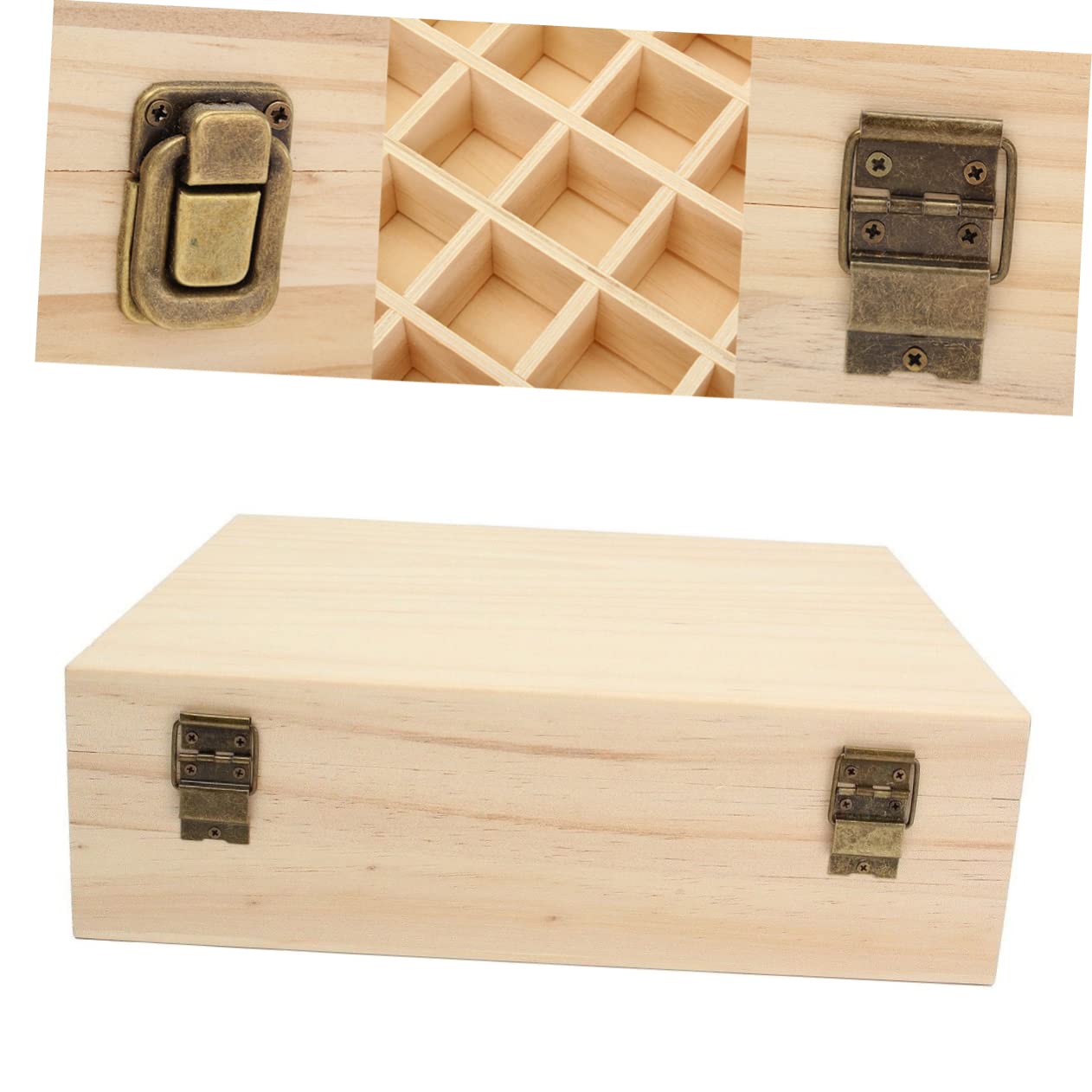 UPKOCH Boîte de Rangement en Bois Fabriquée à La Main 72 Trous Organisateur de Voyage