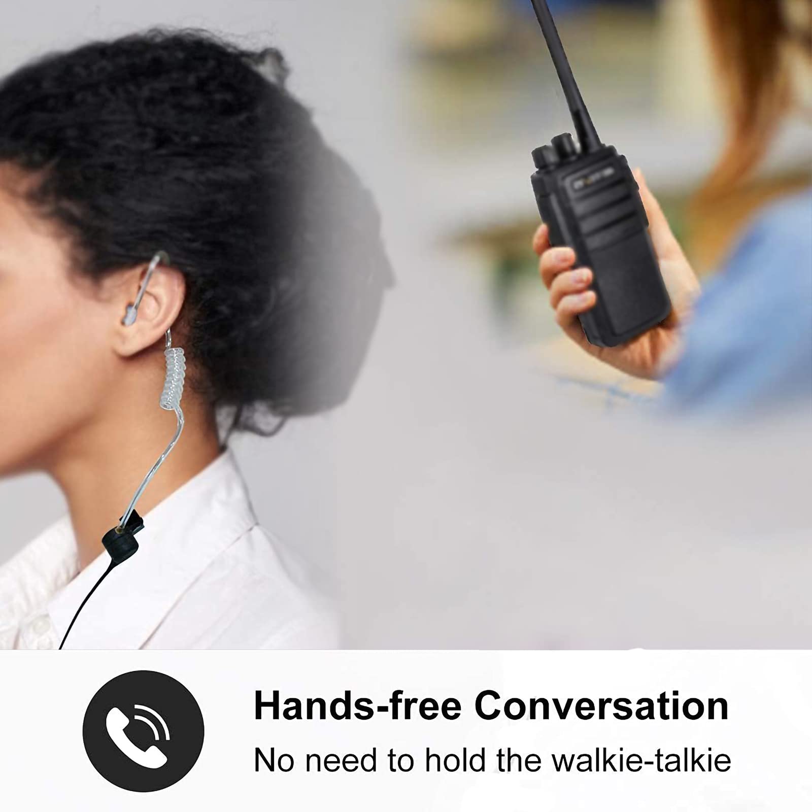 Retevis EEK009 Walkie Talkie Auricolare di Sorveglianza con Bobina Tubo Acustico Nascosto 2 pin Compatibile eSYNiC RT24 RT27 RT668 RT619 10 Pezzi