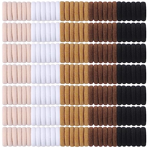 jollybows 300pcs Baby Hair Ties Girls Elastic Hair Accessories Small Nylon Hair Bands for Toddler Infant Ponytail Holders 1" Mini Kids Hairband - Dark Colors Set 300pcs 1" Dark Multicolored