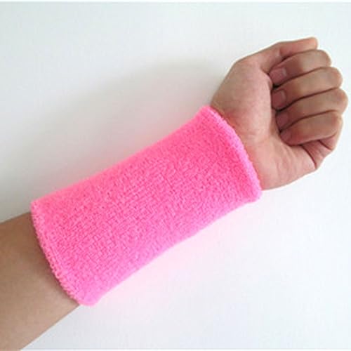 Miniatura 10 de BBOLIVE Banda para el sudor de muñeca de 6 pies en 26 colores neón diferentes, tela de rizo de algodón atlético, ideal para todas las actividades al