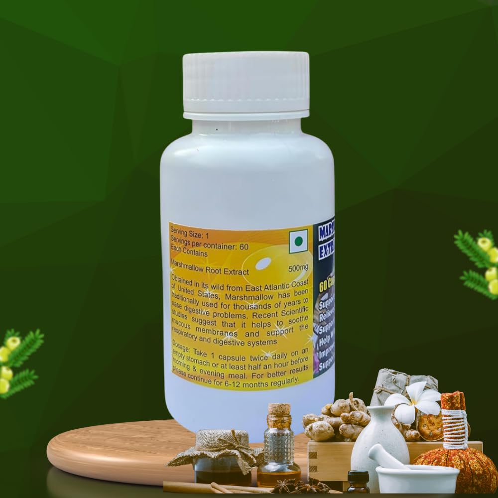 MARSHMALLOW ROOT EXTRACT CAPSULES - 60 CAPSULES (GET 1 BOTTLE MARSHMALLOW ROOT EXTRACT 50ML DROPS FREE) — Amazon image 2