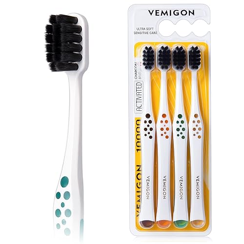 VEMIGON Cepillo de dientes extra suave para dientes sensibles, cepillos de dientes suaves de cabeza ancha para adultos, cepillo de dientes de cerdas