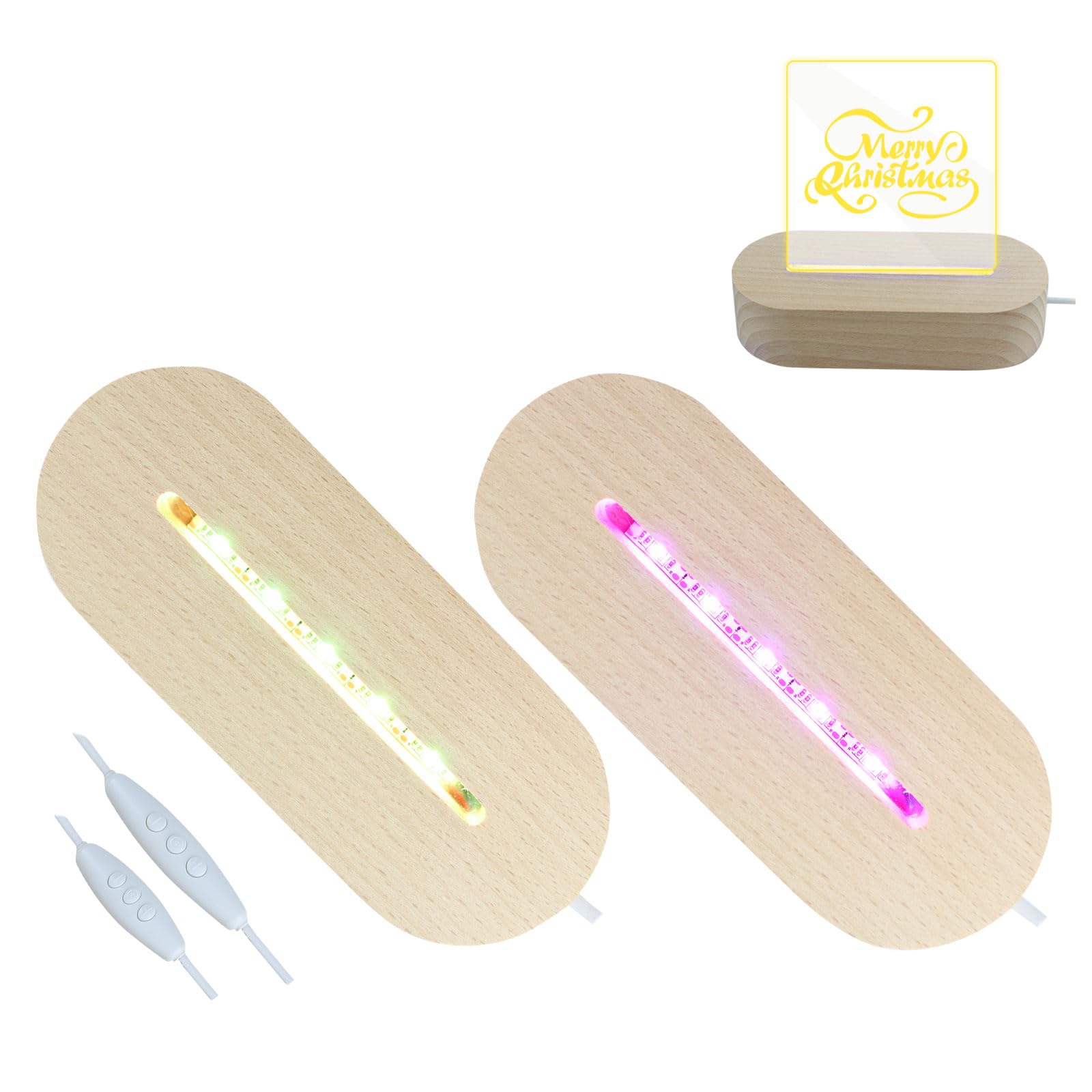 Amazon.co.jp : Mchodare 木製LED アクリルスタンド 光る展示台