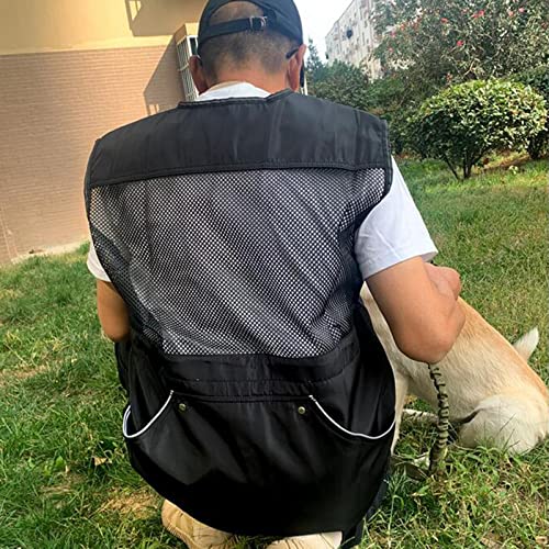 Folpus Hundetrainingsweste für Handler Langlebig mit Taschen Mantel Hundeführer Trainerweste Haustiertrainerjacke für Agility Hunde Im Freien Reisen, Schwarz, XL