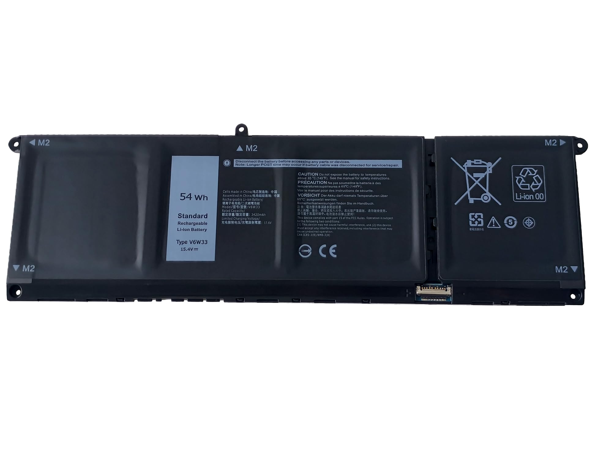 54Wh V6W33 Laptop Akku für Dell Latitude 3320 3420 3520 Inspiron 14 Plus 7420 3510 3511 3515 3520 3525 3535 5310 5410 5415 5418 5510 5515 5518 5410 7415 7420 7425 7430 7435 7620 2-in-1