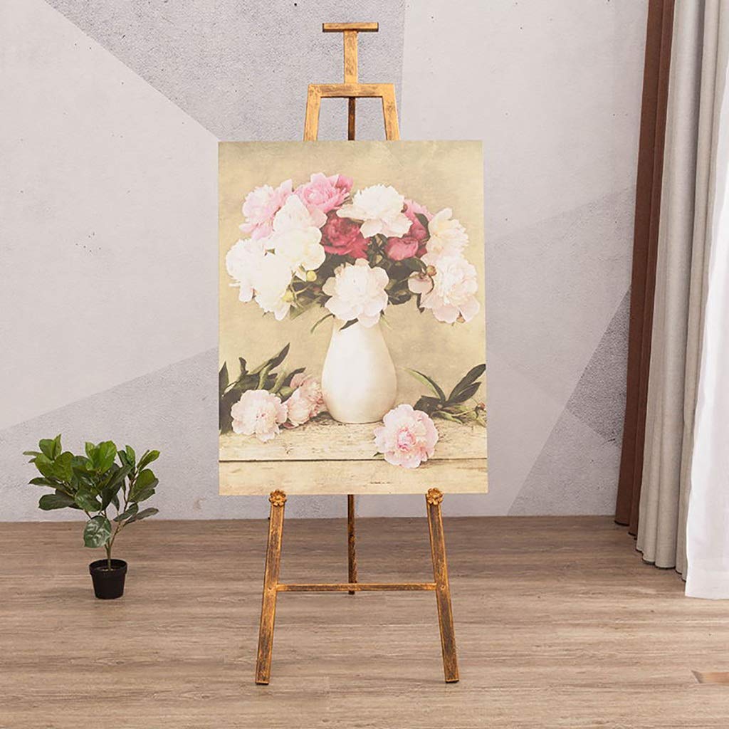 Caballete de artista multicolor de pie – Soporte plegable de 150 cm de hierro forjado para Ptings, dibujos y obras de arte, perfecto para artistas y exhibiciones de arte