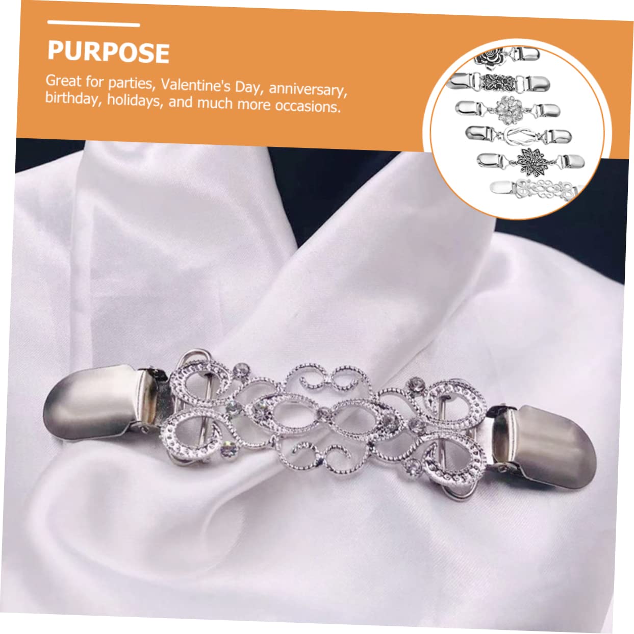 SOIMISS 18piezas Alfileres De Cadena Clip De Suéter Broche Decorativo De Flores Para Cuello De y Suéter Accesorios Elegantes Para Ocasiones Formales y Casual
