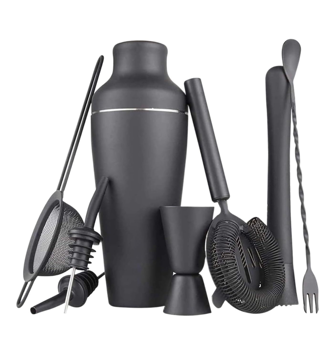 Juego de Cocktail Shaker Juego De Coctelera De 8 Piezas, Herramientas De Barra, Juego De Coctelera De Acero Inoxidable, Kit De Camarero Coctelera Profesional Herramientas