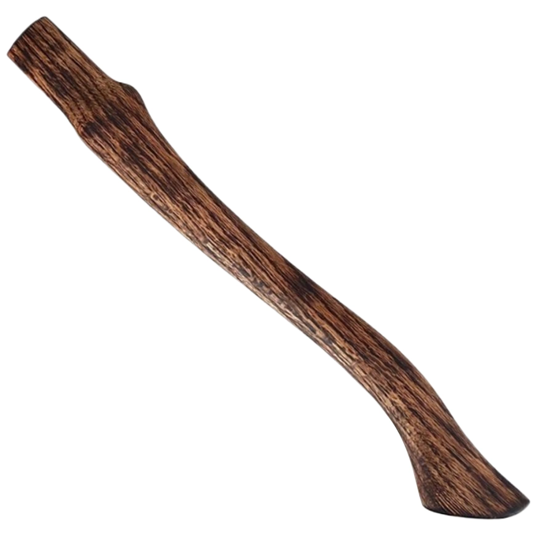 Veesper 18.5in Beech Wood Axe Handle Replacement, Smooth Curved End Carbonized Hatchet Handle, Impact-Resistant for Outdoor, Camping & Wood Chopping