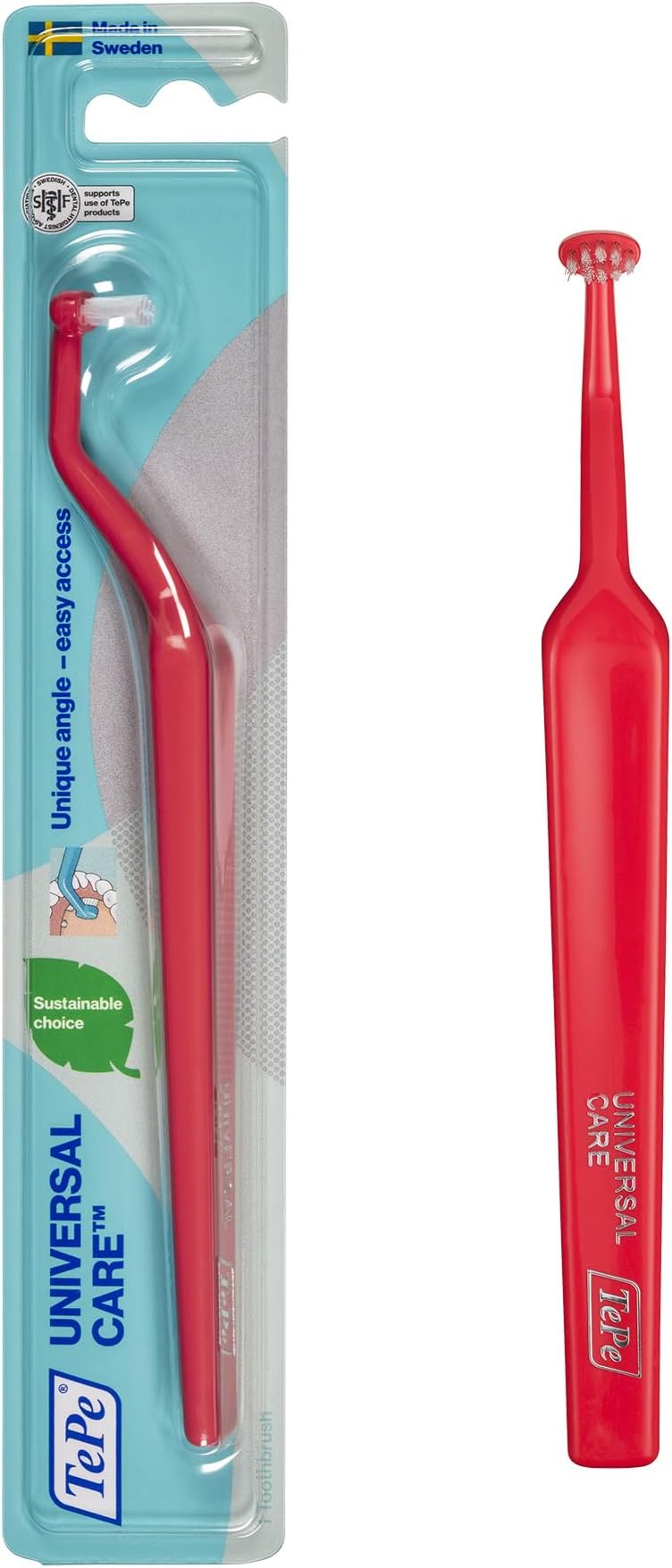 TePe Universal Care implant Brush/Innovative and unique neck design for easy implant cleaning / 1 x Implant brush