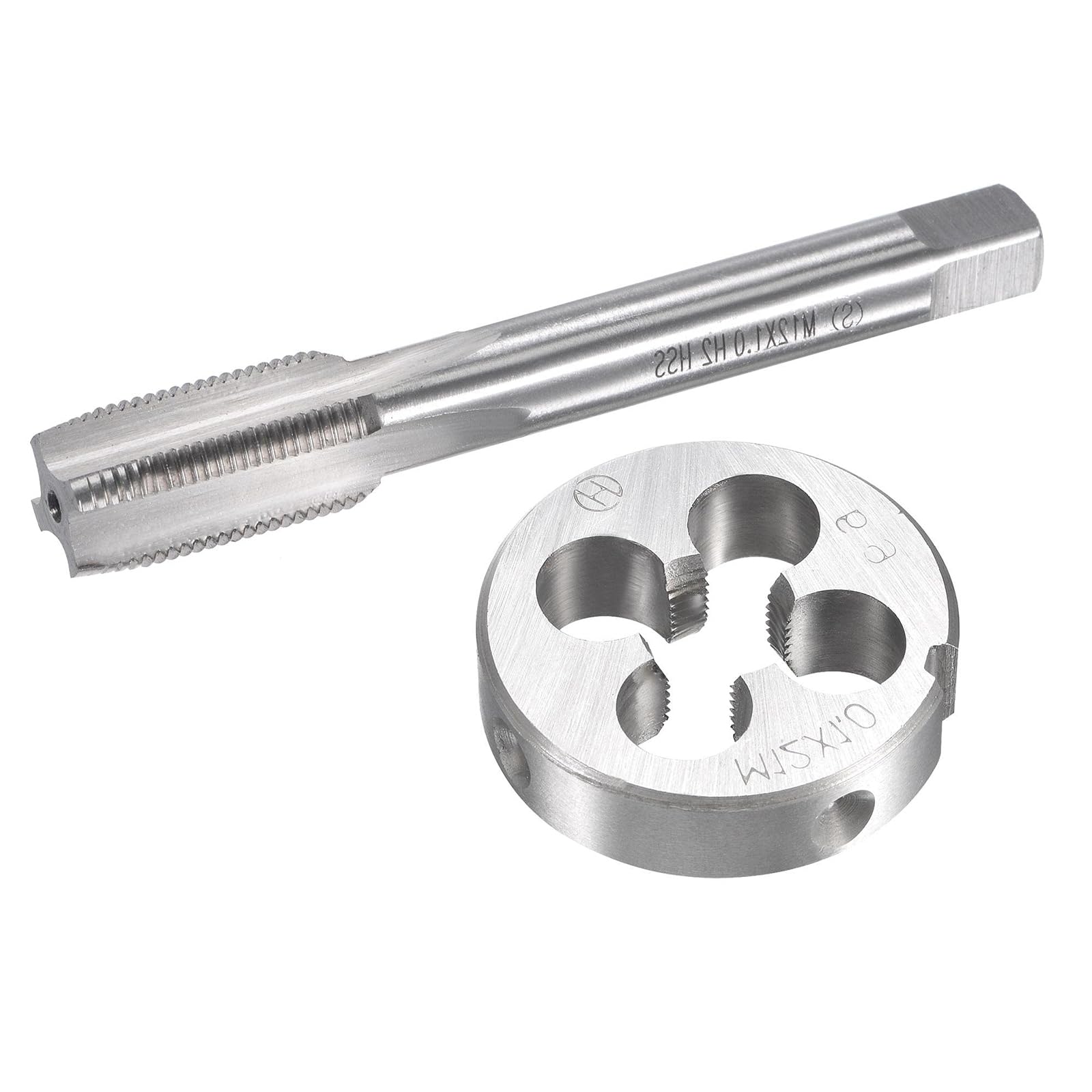 MACHSWON M12x1mm Metric Tap and Die Set,Machine Thread Screw Tap with Round Threading Die,Tap & Die Kit for Nut Screw Bolt Thread Repair