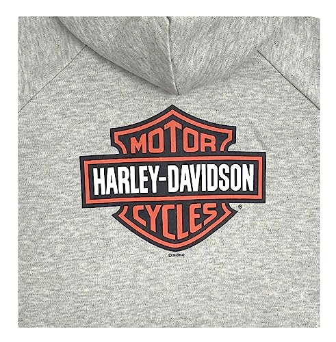 Harley-Davidson Big Boys' Bar & Shield Logo Knit Zip-Up Hoodie - Light Gray2