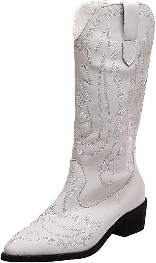 2021 Botas de tacon bajo Mujer Hombre Fiesta Zapatos Otoño Invierno Botas  de Nieve Retro Edad media Botines Cowboy Delgado Botas altas Tacon Tobillo  caliente Botas de Agua Cómodos Talla grande :