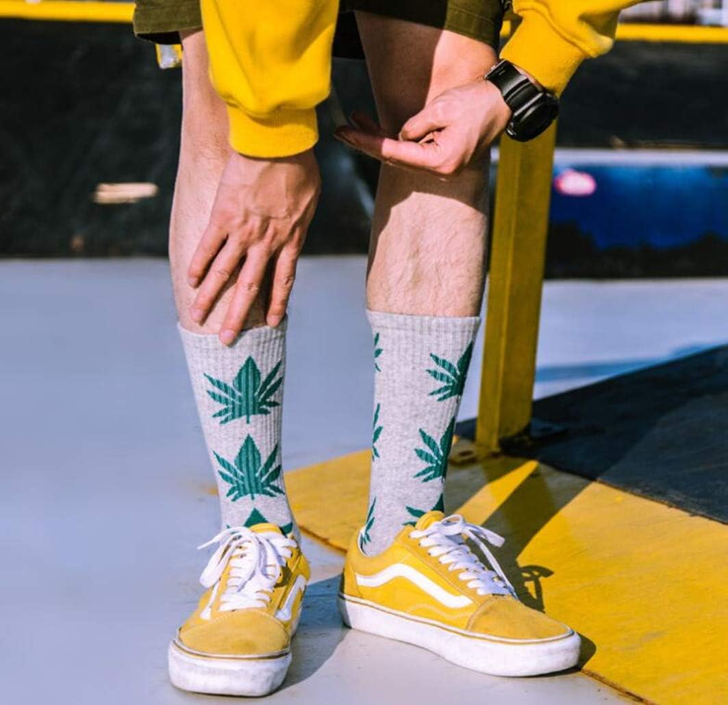 lifevv 5 Pairs Unisex Marijuana Weed Leaf Cotton Athletic Sports Marijuana High Crew Socks - Image 3