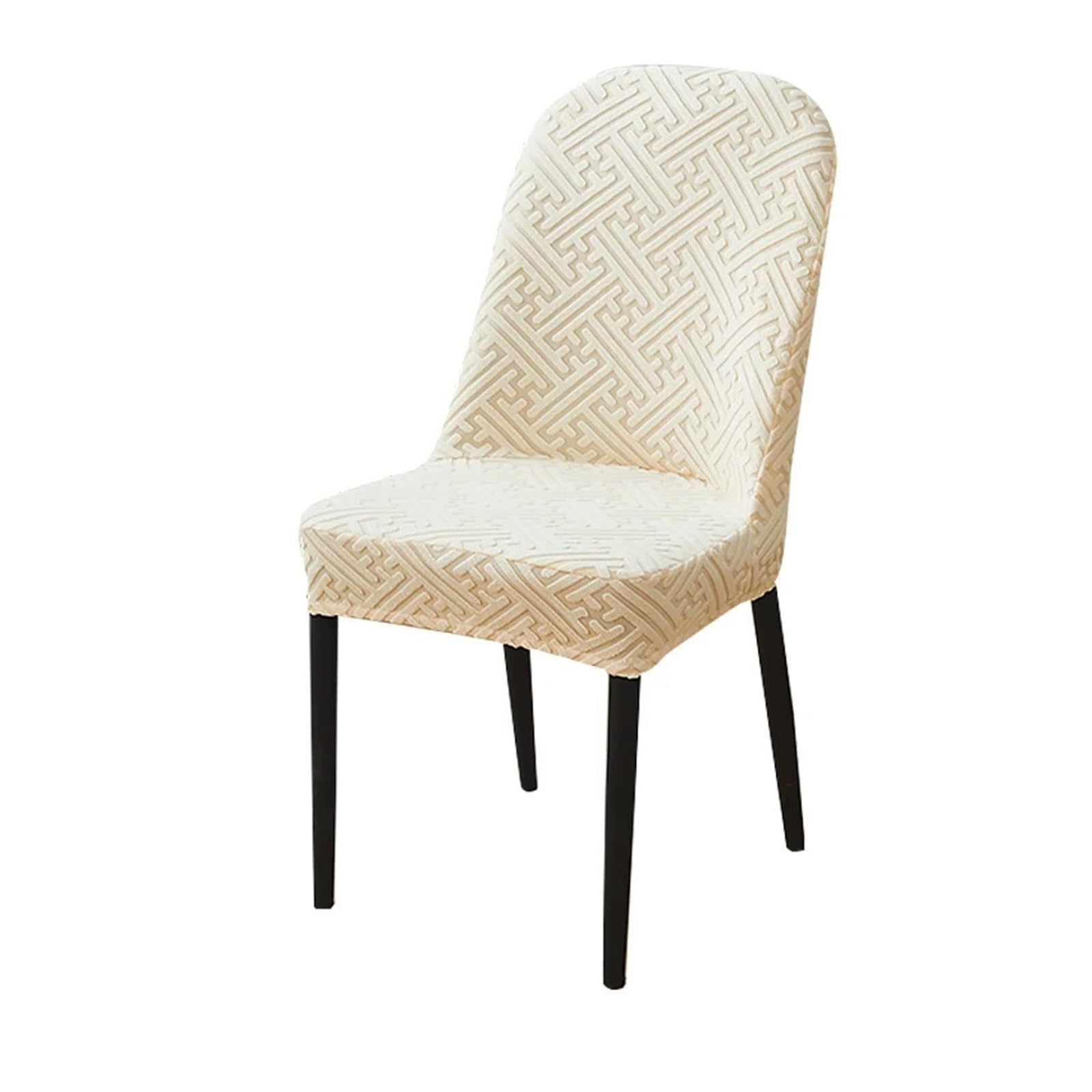 CIOPLJHKL Jacquard Curved Dining Chair Cover Spandex Elastic Seat Stretch Covers For Hotel Banquet Restaurant Kitchen Wedding for Hotel, Banquet(Color 16)