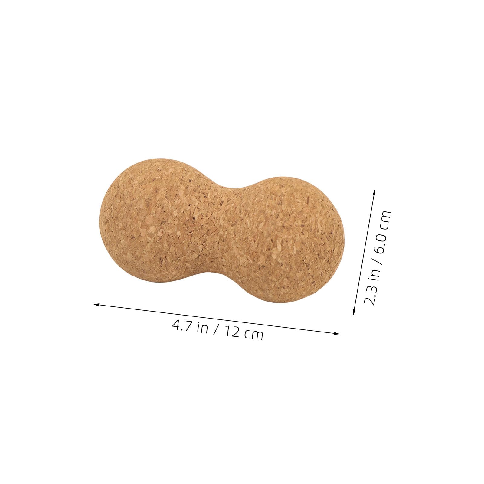VALICLUD Bolas de Masaje de Corcho Forma de Cacahuete 2 Unidades Tamaño 6-12 CM para Terapia de Tejido Profundo Masajeador Portátil para Espalda Cuello y Pies Antideslizante y