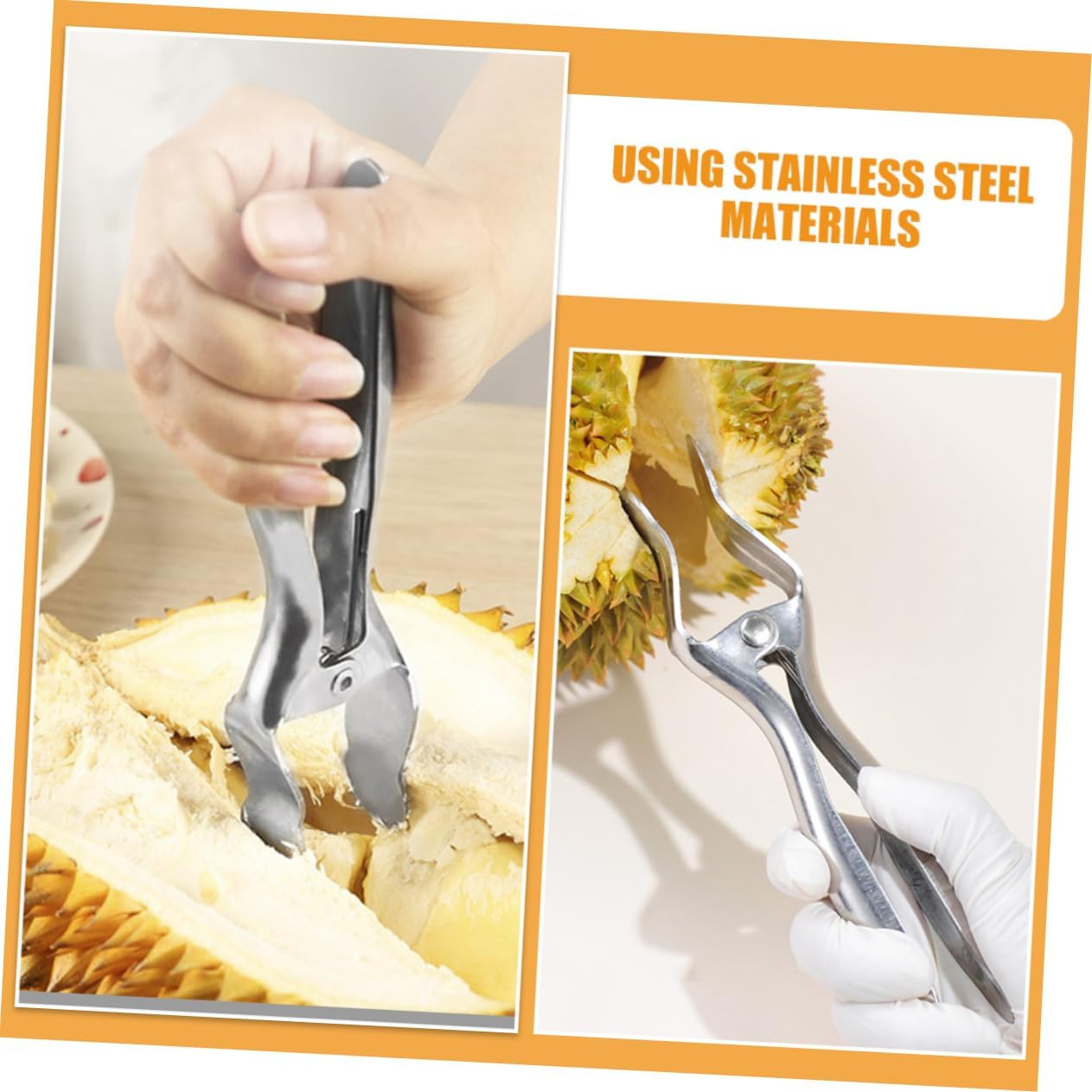 BESPORTBLE 2pcs Opener Tool Compact Stainless Steel Separator Effortless Fruit Opener for Home Picnic Use Easy Use Design