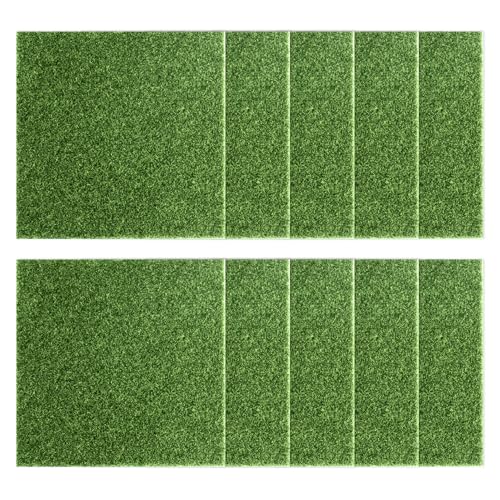 10 PzErba Sintetica per Esterno, Erba Artificiale Tappeto Erba in Miniatura Realistico, 15 x 15 cmErba Finta per Decorazione in Miniatura Fai Da Te Modelli Casa delle Bambole Arredamento Prato