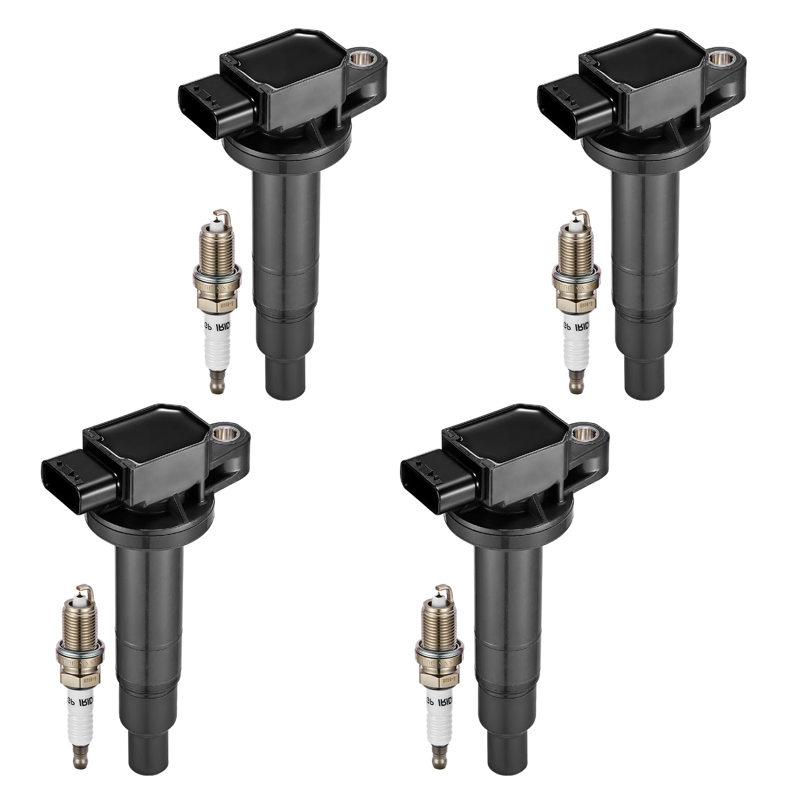 4 Ignition Coils+ 4 Spark Plugs UF316/BKR5EGP/7090 for Toyota/Scion