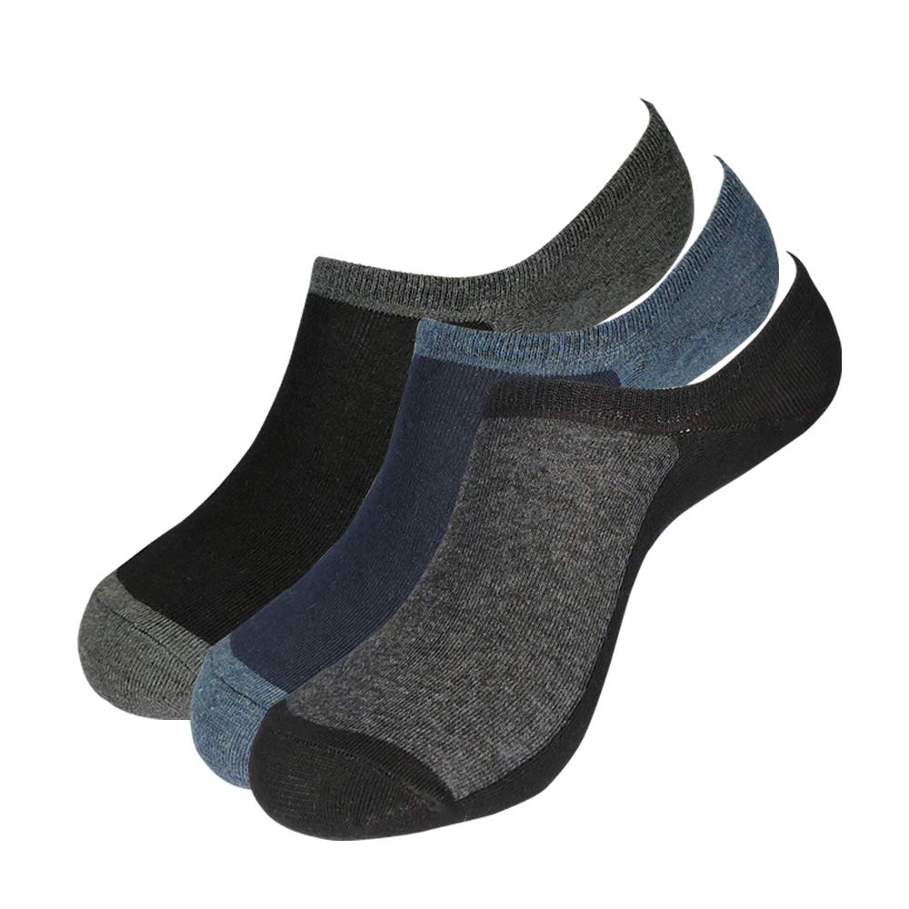 Men’s Loafer-Length Cotton Socks – Pack of 3, Size 6–10 | Breathable, Low-Cut & Anti-Slip for Everyday, Formal & Sports Use