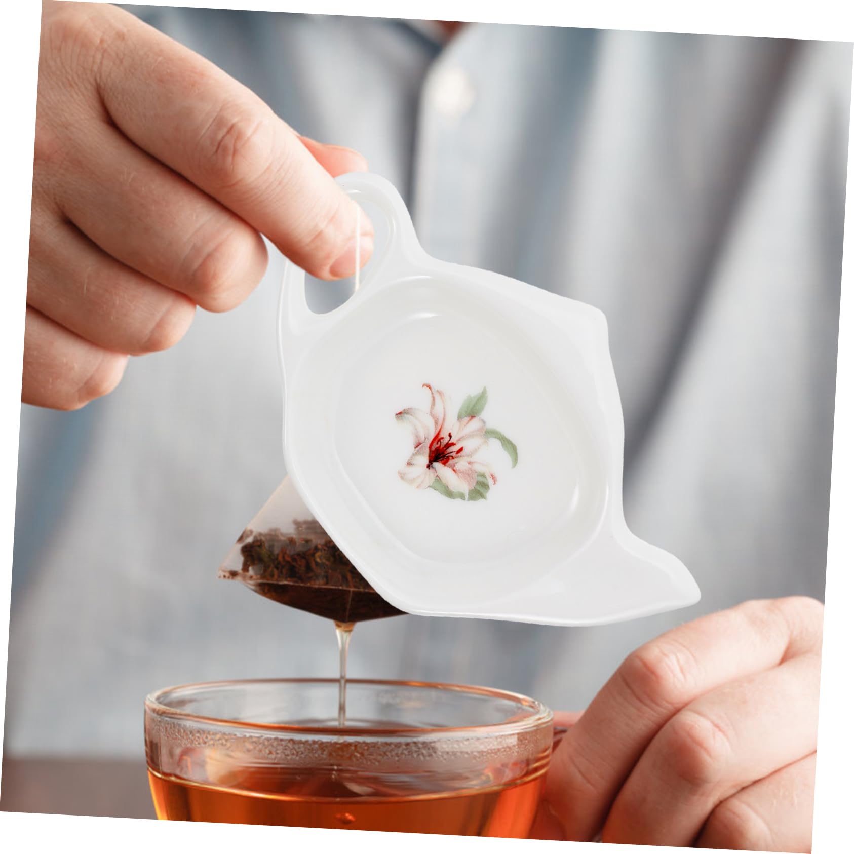 IMIKEYA Repose Sachet de Thé en Céramique Délicate pour Maison, Porte-sachets de Thé Ménagers Facile à Laver et Résistant la Déformation, Lot de 2 Pièces pour Salons de Thé