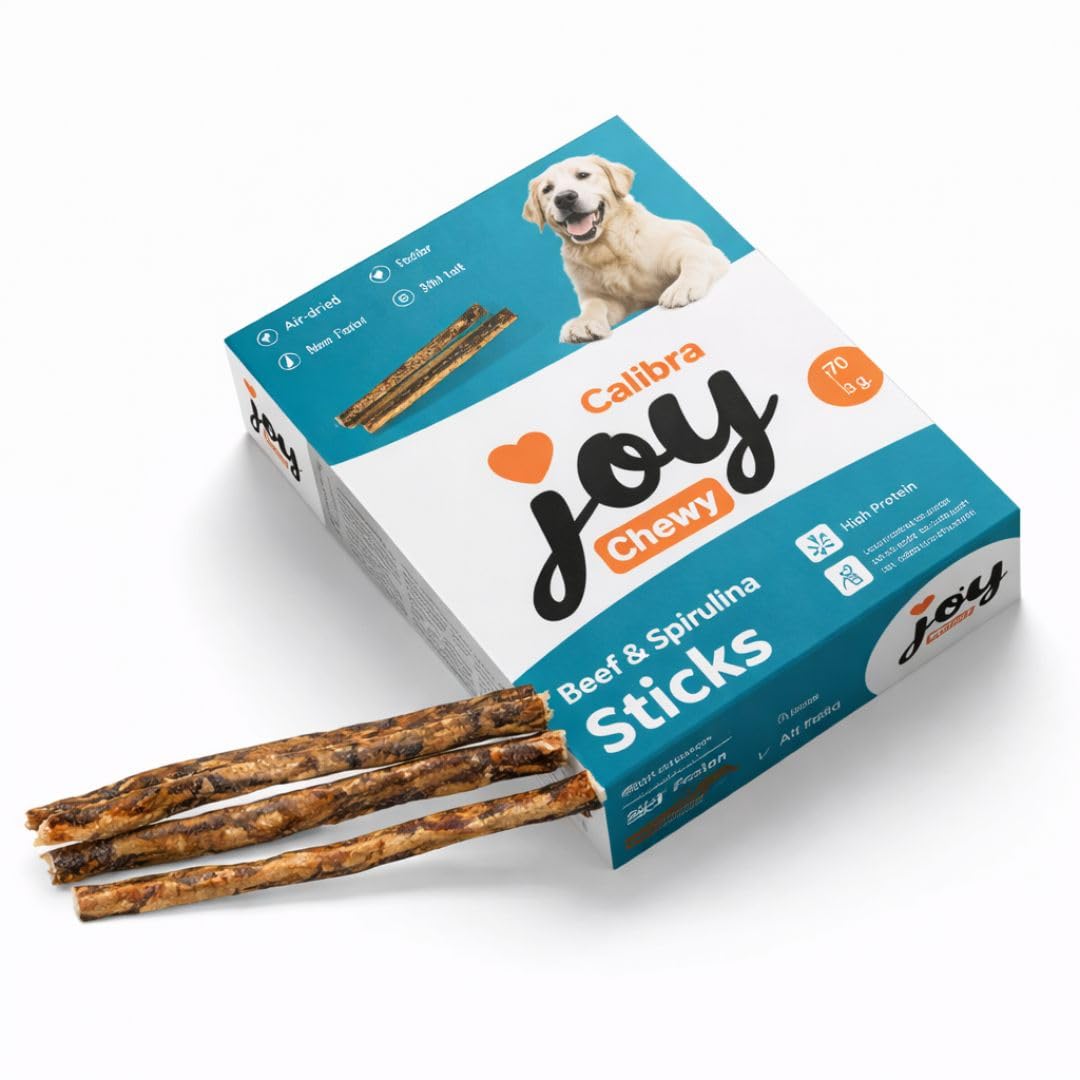 ANIMALUJOS Sticks para Perros Ternera y Espirulina o Huesos Ternera y Calabaza | Snacks Naturales Sin Cereales | Barritas Dentales para Perros | Masticables (50, Stick Ternera y Espirulina)