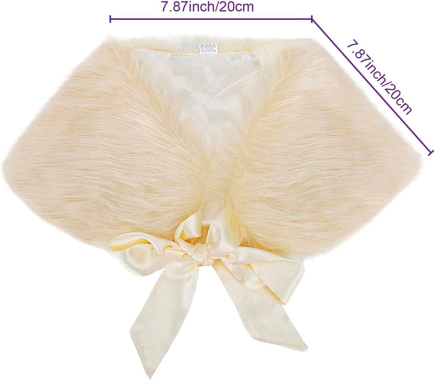 FakeFace Flower Girls Wrap Shawl Wedding Bridesmaid Tippet Stole Christmas Party Dress Costume Shrug Capelet - Image 2