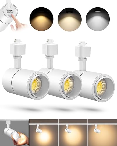 VANoopee 3-Color Zoomable 20W LED Track Lighting Heads H Type Track Light Heads Dimmable Bright Ceiling Spotlight Fixtures for Kitchen, 3000K 4000K