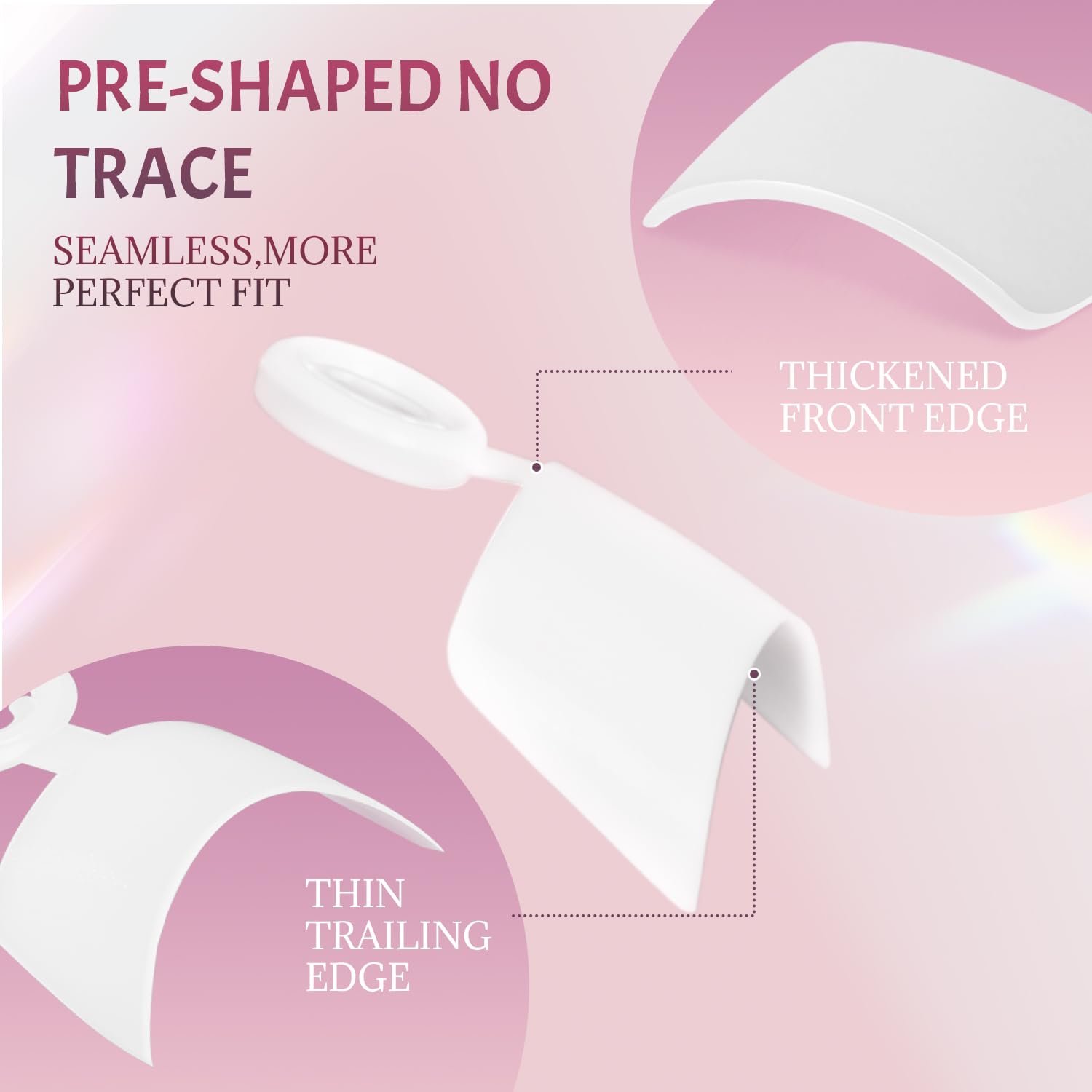 Ranrose 600PCS Short French Style False Nails Half Cover Nails Tips,White Short Acrylic Extension Finger Nail 12 Sizes with Box - Image 6