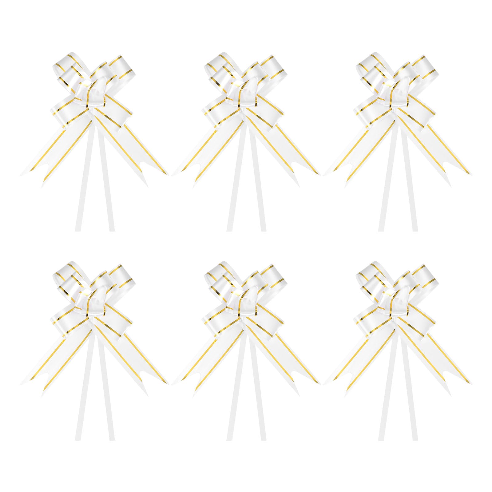 Lazos nudo cinta blancos para decorar cestas de regalo en bodas y cumpleaños