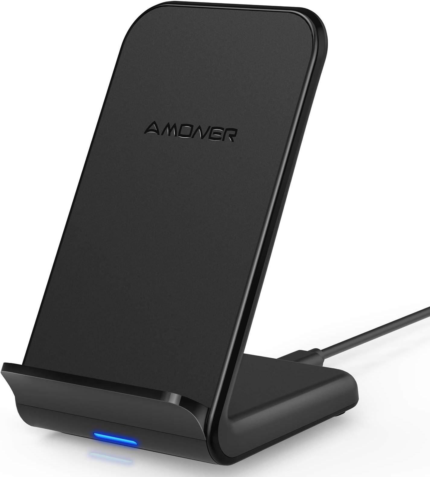 Amoner Wireless Charger Stand, 20W Fast Charger Qi-Certified 4-Modes Charging Compatible with iPhone 14 13 12 11 x 8 Samsung Galaxy Huawei P40 P30 Mate 30 20 Xiaomi 12 11(Power Supply Not Included)