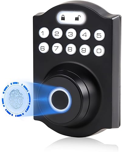 YINGERGAO Fingerprint Door Lock, Keyless Entry Door Lock, Electronic Keypad Deadbolt with Keys, Biometric Smart Locks for Front Door, Auto Lock,