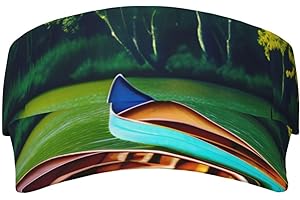 Lake with Boats Canoes Park Sun Shield Hat