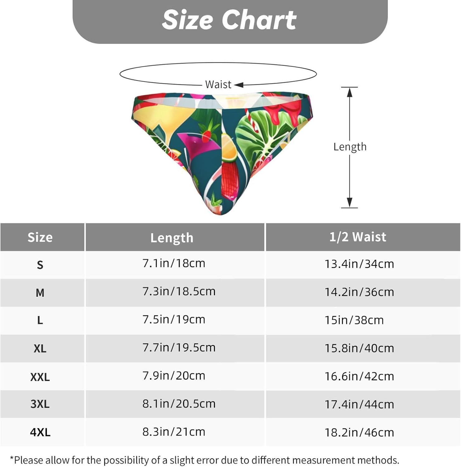 Tropical Cocktail Print Mens Underwear Soft Mens Bikini Briefs With Pouch Tagless Briefs For Men Perfect For Daily Wear