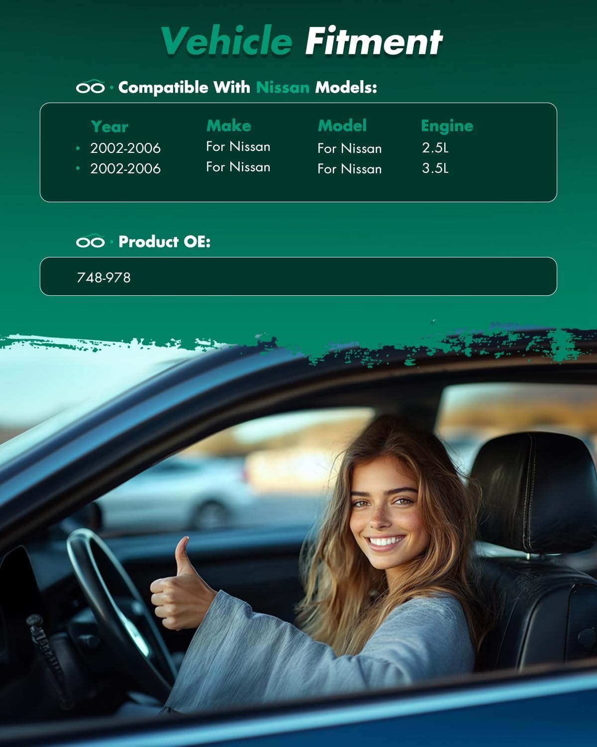 SCITOO Power Window Regulator and Motor fit for 2002 2003 2004 2005 2006 for Nissan Altima Rear Left Side 748-978