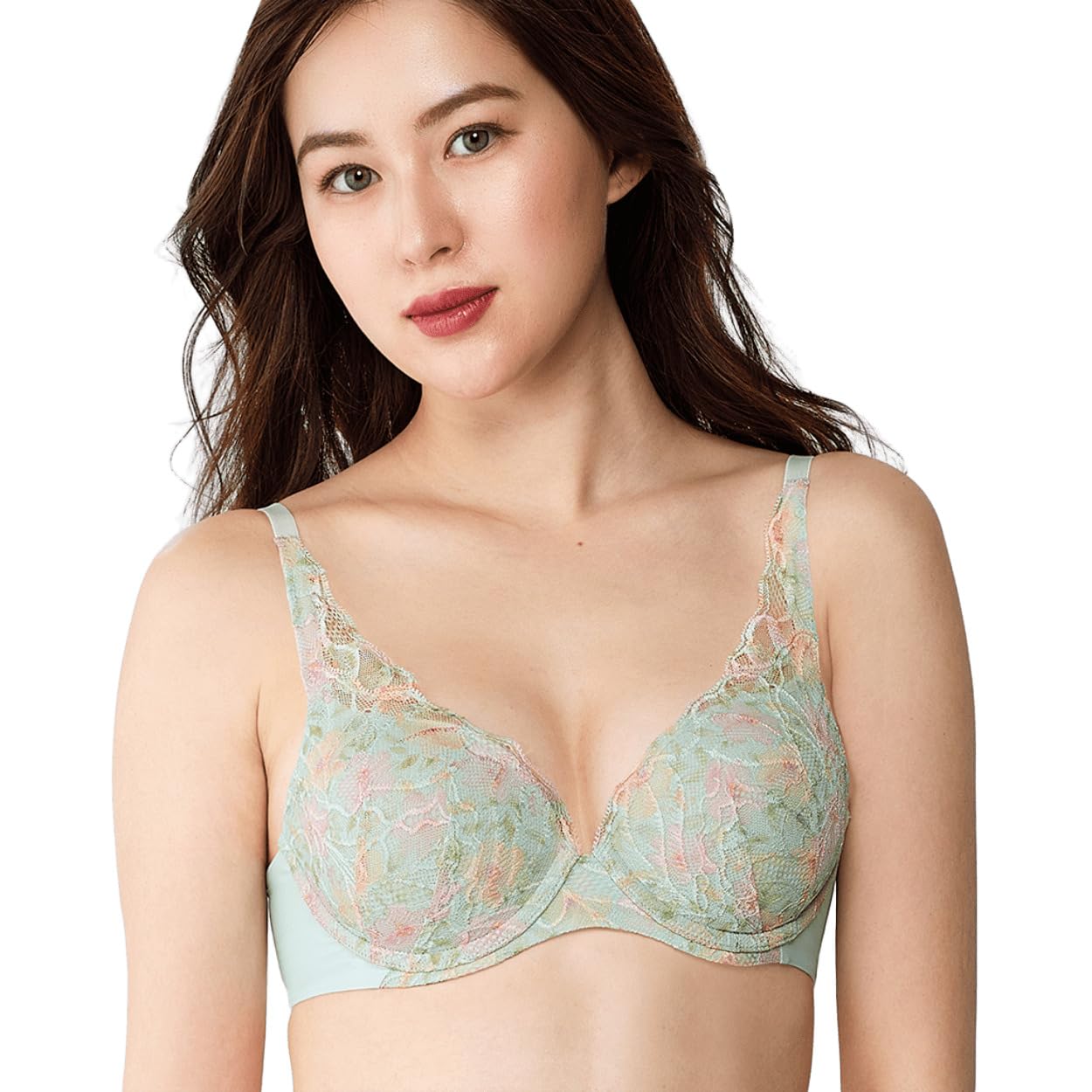 Amazon | （トリンプ） 秘めわざ628 ブラジャー M009(グリーン) B70