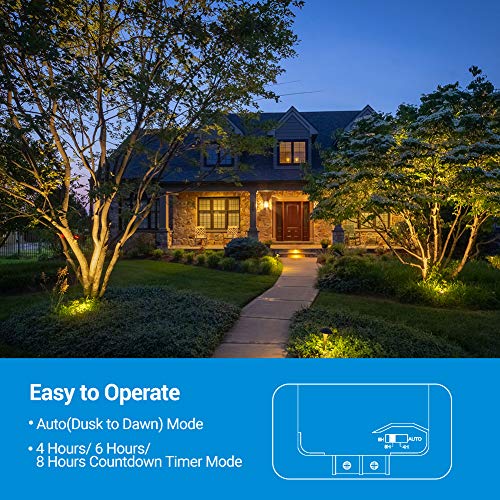 Dewenwils 60 Watt Outdoor Low Voltage Transformer With Timer And Photocell Light Sensor, 120V Ac To 12V Ac, Weatherproof For Landscape Lighting, Pathway, Garden Light, Spotlight, Ul Listed #TOP3