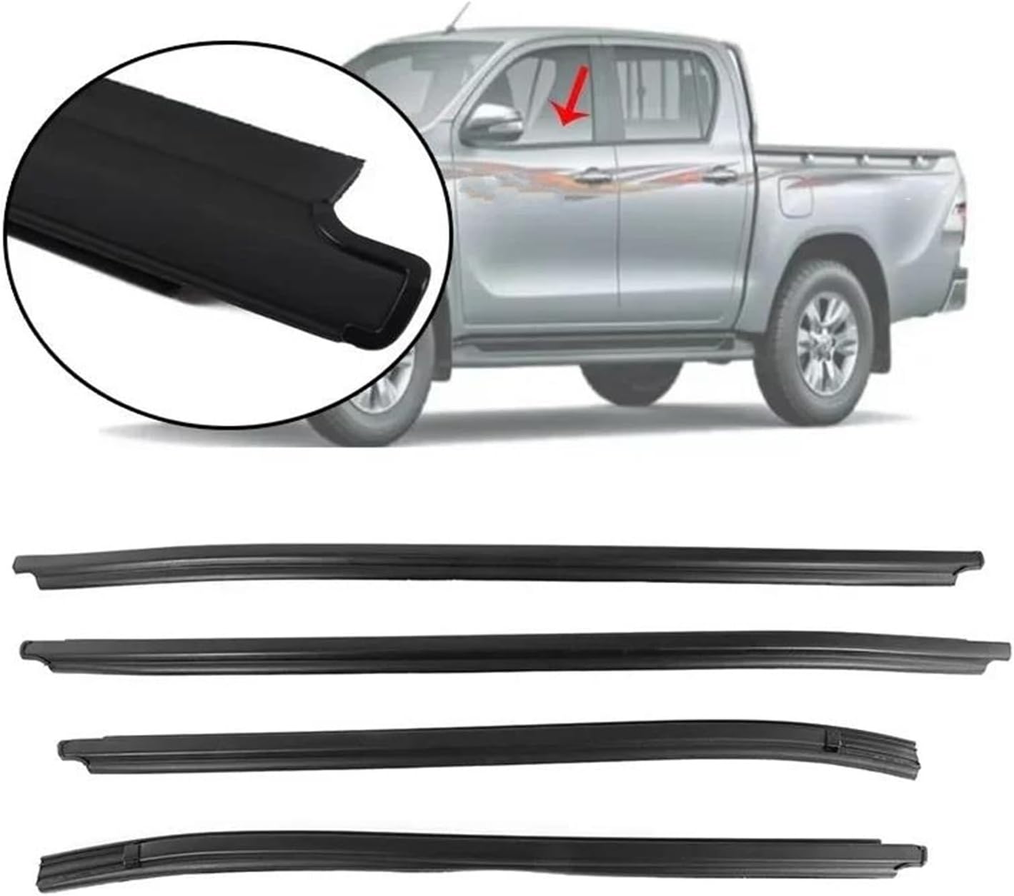 ウェザーストリップ ドア ウィンドウ ガラス モールディング トリム ウェザーストリップ ゴムシールベルト に適合する ハイラックス