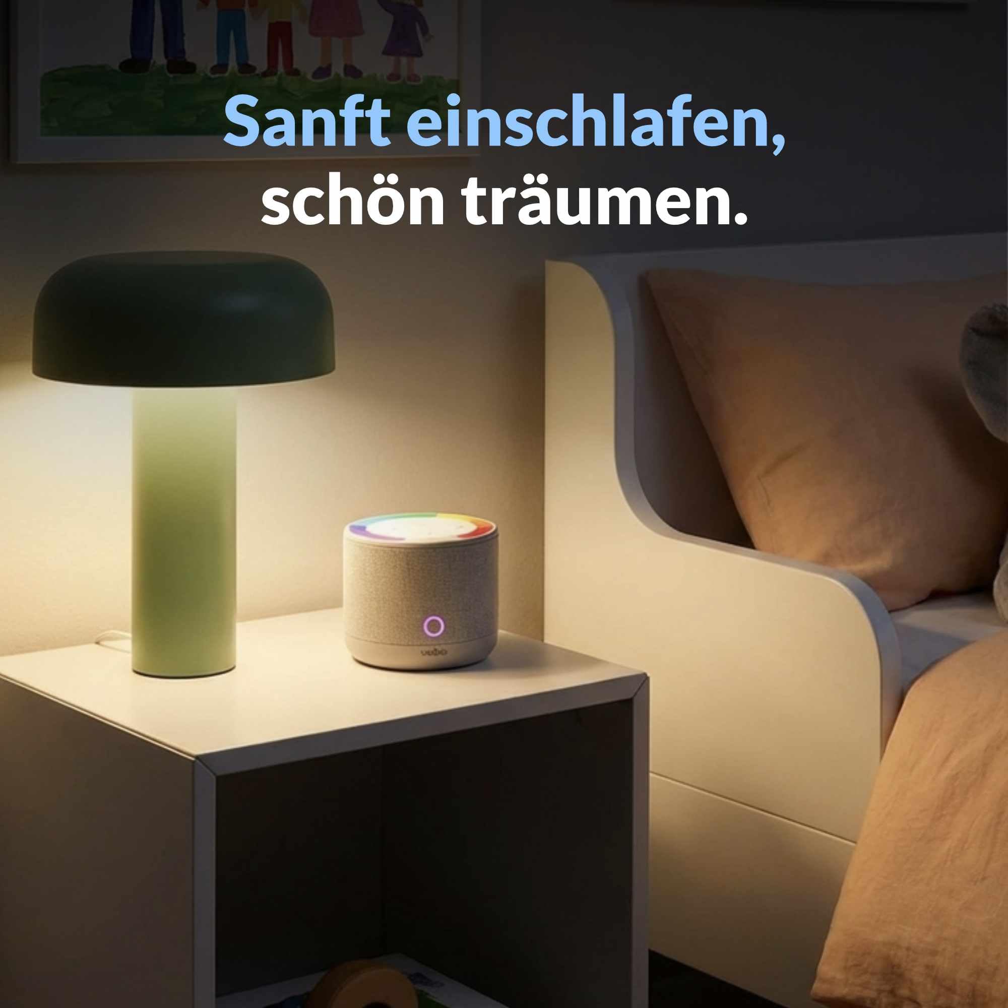 wobie Box Musikbox – Interaktive Hörspielbox & Musikplayer mit Direktzugriff auf Spotify – Bildschirmfreie kabellose Audiobox mit WLAN, Bluetooth & Kopfhöreranschluss – Hörspiele, Musik & Podcasts