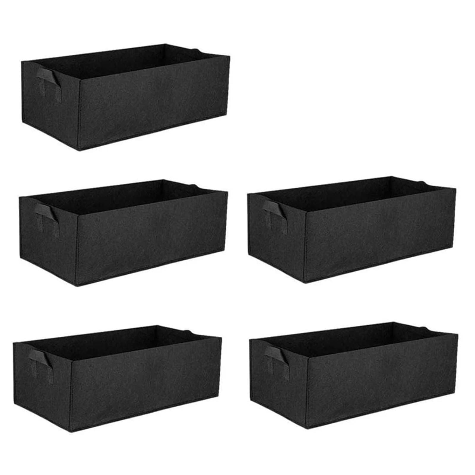 Grand Sac de Culture 5 Sacs Plantation Rectangulaires en Feutre pour Jardin