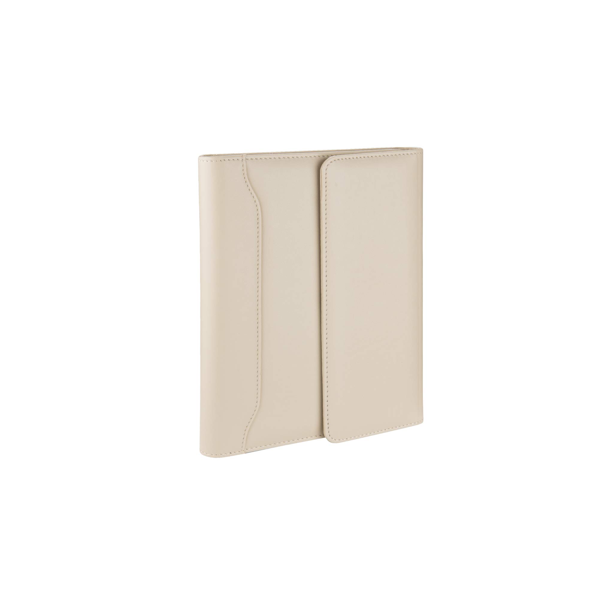 2K 5227 Ajanda Tarihsiz Kareli 17 x 24 Cm Ajanda/Defter Hesap Makineli Suni Deri Organizer, Bej